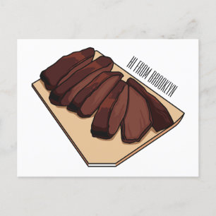 Cartão Postal Ilustração de desenho do peito de carne
