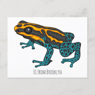 Cartão Postal Ilustração de desenho do sapo Dart Veneno