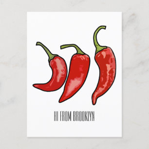 Cartão Postal Ilustração de desenho em chili