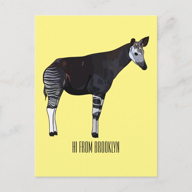 Cartão Postal Ilustração de desenho em Okapi (Frente)