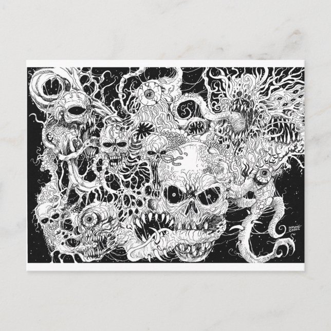 Cartão Postal Ilustração de Desova de Morte de mau (Frente)