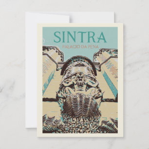 Cartão Postal Ilustração de entrada no palácio do Pena, Sintra P