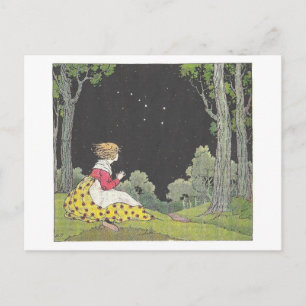 Cartão Postal Ilustração de Espelhamento Vintage Big Dipper