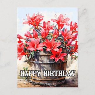 Cartão Postal Ilustração de Flor de Lírio em Flor