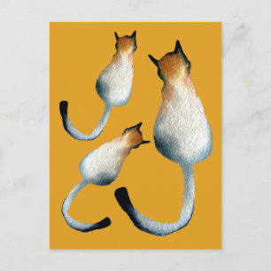 Cartão Postal Ilustração de gato preto e marrom da Tabby