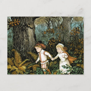 Cartão Postal Ilustração de Hansel e Gretel
