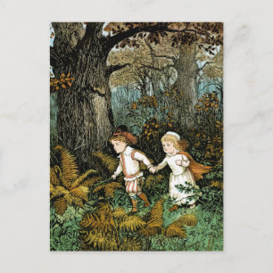 Cartão Postal Ilustração de Hansel e Gretel