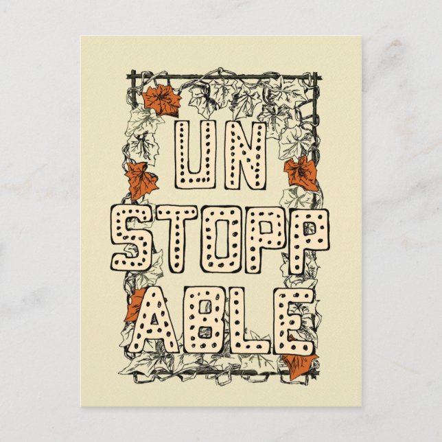 Cartão Postal Ilustração de Letra de Mão Ininterrupta (Frente)