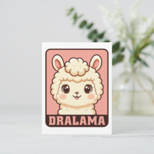 Cartão Postal Ilustração de lhama fofa design