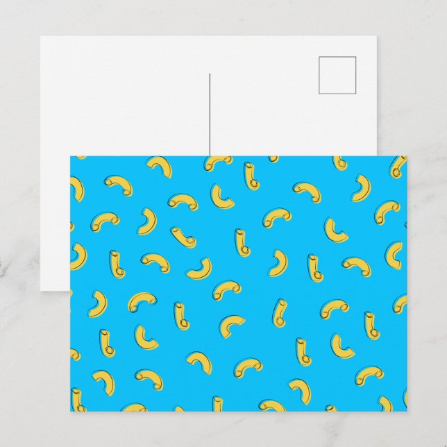 Cartão Postal Ilustração de Macarrão com Queijo (Frente/Verso)