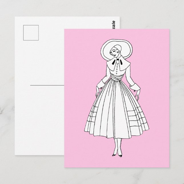 Cartão Postal Ilustração de Moda do 1920 Georges Barbier (Frente/Verso)