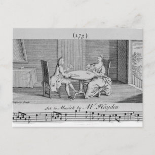 Cartão Postal Ilustração de Música Folha por Joseph Haydn