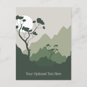 Cartão Postal Ilustração de Natureza de Texto Personalizado