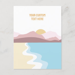 Cartão Postal Ilustração de Natureza de Texto Personalizado