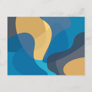 Cartão Postal Ilustração de onda urbana azul, amarela, legal, mo