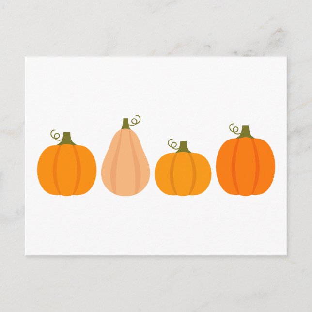 Cartão Postal Ilustração de outono de Pumpkins (Frente)