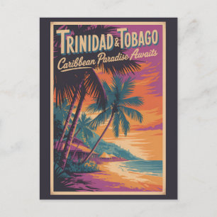 Cartão Postal Ilustração de Paisagem de Trinidad e Tobago Viagem
