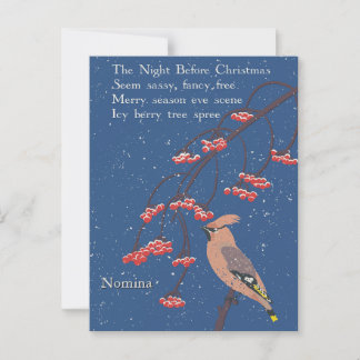 Cartão Postal Ilustração de poema personalizado de Natal com pás