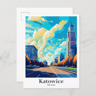 Cartão Postal Ilustração de Potrait do Viagem de Katowice