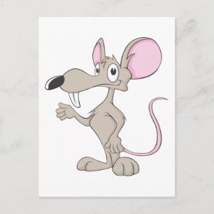 Cartão Postal Ilustração de Rato Amigável