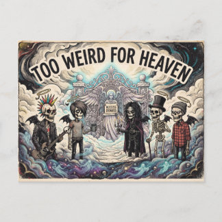 Cartão Postal Ilustração de Rock Gótico Muito Estranha para o Cé