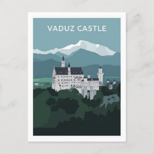 Cartão Postal Ilustração de Stylist do Castelo de Vaduz