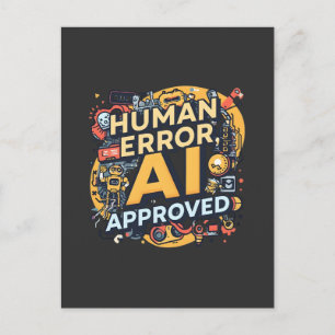 Cartão Postal Ilustração de Tecnologia Aprovada por IA com Erro 