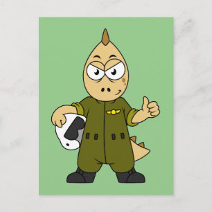 Cartão Postal Ilustração de um piloto de jato Allosaurus.