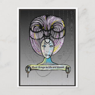 Cartão Postal ilustração de uma senhora Rococó no estilo Steam p