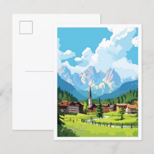 Cartão Postal Ilustração de viagem antiga de Kranjska Gora Eslov