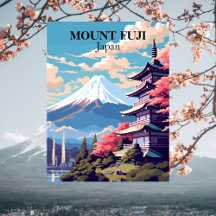 Ilustração de Viagem ao Monte Fuji, Japão