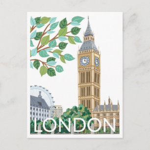 Cartão Postal Ilustração de Viagem Big Ben Londres
