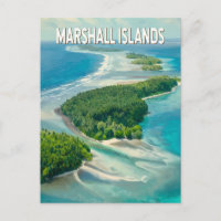 Ilustração de viagem das Ilhas Marshall Arte Vinta