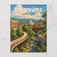 Ilustração de viagem de arte de Bentonville Arkans