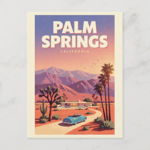 Cartão Postal Ilustração de Viagem de Arte de Palm Springs Calif