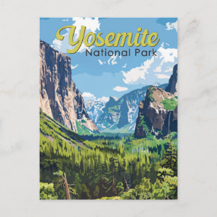 Cartão Postal Ilustração de Viagem de Arte do Parque Nacional de