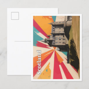 Cartão Postal Ilustração de Viagem de Arte Pop da Escócia