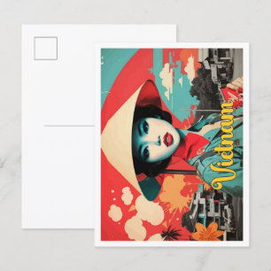 Cartão Postal Ilustração de Viagem de arte Pop do Vietnã