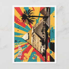Cartão Postal Ilustração de Viagem de Arte Pop no Egito em Pirâm