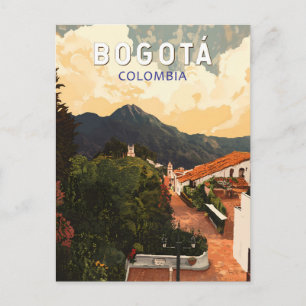 Cartão Postal Ilustração de viagem de arte vintage Bogotá Colômb