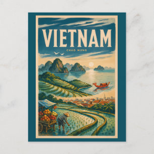 Cartão Postal Ilustração de Viagem de Arte Vintage da Cultura do