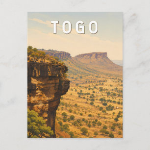 Cartão Postal Ilustração de viagem de arte vintage do Togo