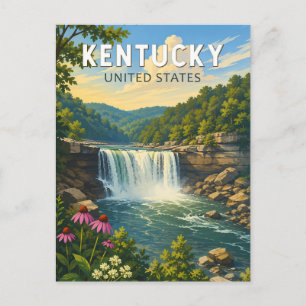 Cartão Postal Ilustração de Viagem de Arte Vintage Kentucky