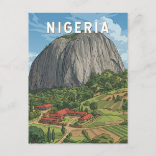 Cartão Postal Ilustração de viagem de arte vintage na Nigéria