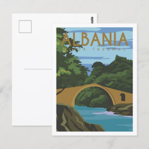 Cartão Postal Ilustração de Viagem de Benja Thermal Albânia