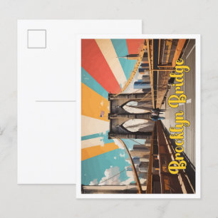 Cartão Postal Ilustração de Viagem de Pop de Arte de Ponte do Br
