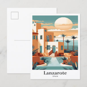 Cartão Postal Ilustração de Viagem de Retrato da Espanha de Arte