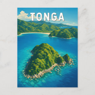 Cartão Postal Ilustração de viagem de Tonga Arte Vintage