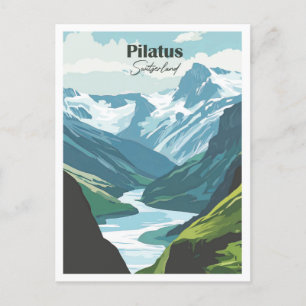 Cartão Postal Ilustração de Viagem de Trabalho de arte de Suiça