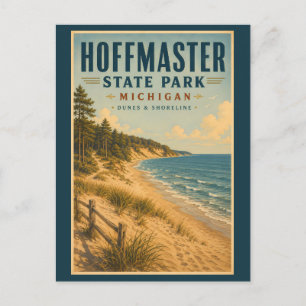Cartão Postal Ilustração de viagem do Hoffmaster State Park Mich